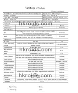 HGH COA hkroids.com